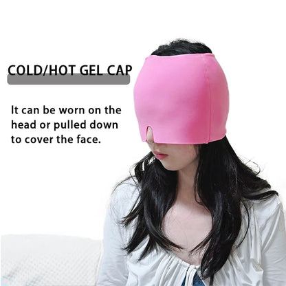 Ice Headache MigraiGelne Relief Hat Cold Compress Therapy Cap Ice Head Wrap Pack Eye Mask For Pressure Relieve Pain Ice Hat