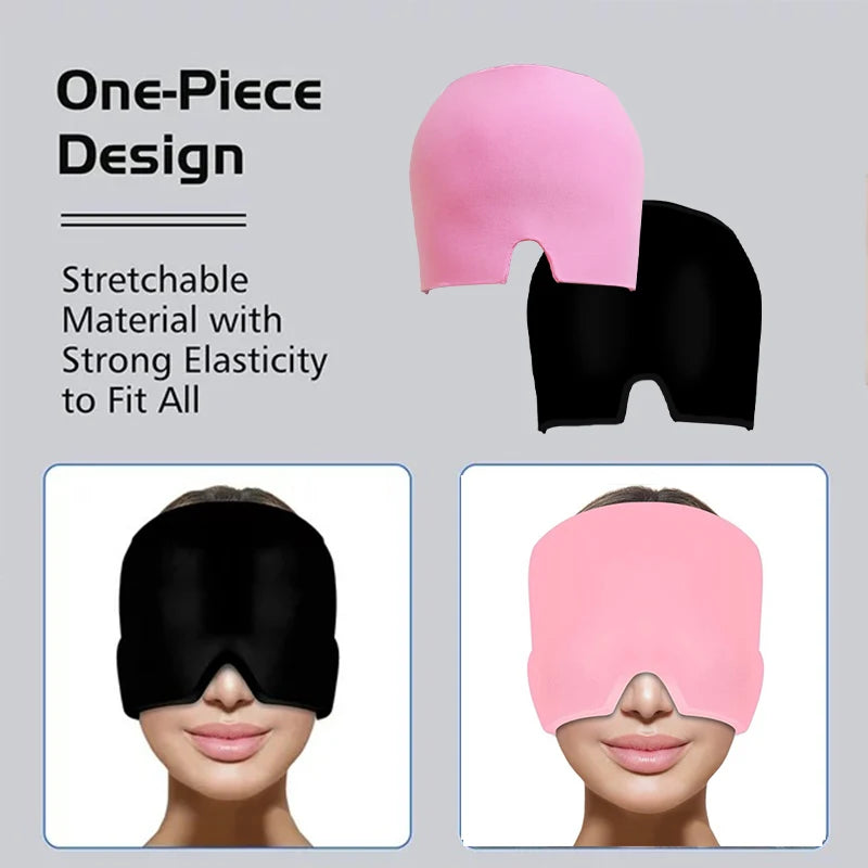 Ice Headache MigraiGelne Relief Hat Cold Compress Therapy Cap Ice Head Wrap Pack Eye Mask For Pressure Relieve Pain Ice Hat